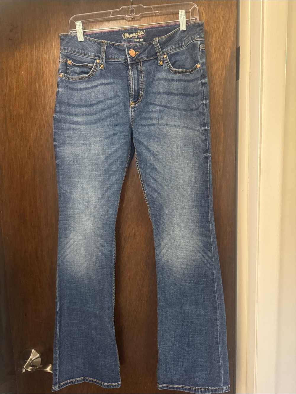Wrangler Blue Bootcut Jeans with Subtle Fading